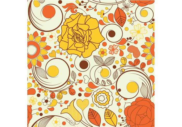 wallpaper Textiles petals leaves home hearts flowers floral Fall dots decoration cute beautiful autumn 