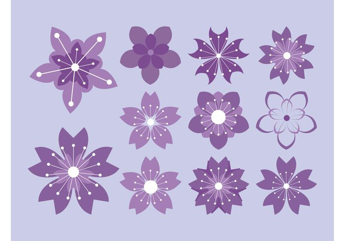 spring petals logos icons flowers flower floral flora eco blossom bloom 