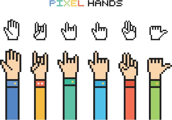 vector up together symbol similar shape set screen rock retro Praise point pixelated Pixel art pixel peace parts net modern many love long lift isolated illustration icon Human Hold help hands hand reaching graphic elements design colors collection cartoon arms 8 bit 