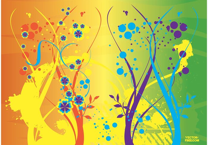 wallpaper vector flowers summer spring scratches rainbow colors fresh flowers floral dirty colorful 