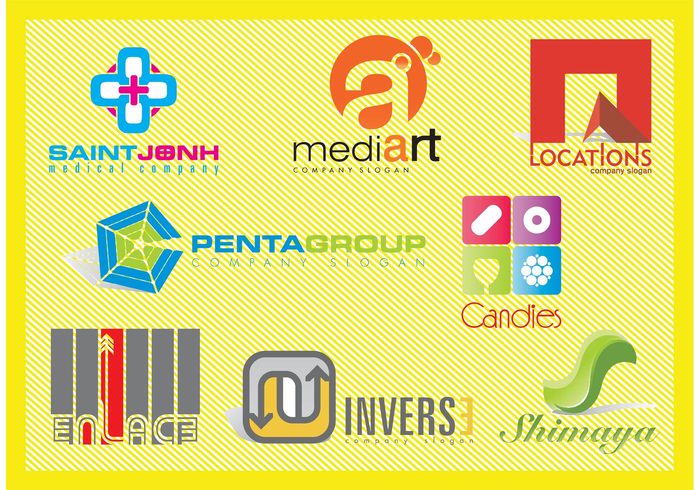 Visual id template symbol sign shape set product pictogram logos logo identity ID emblem company branding brand avatar advertising abstract 
