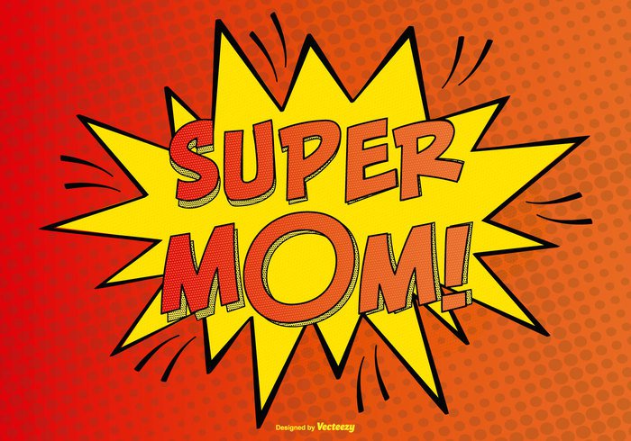 young woman vector superhero super mom vector super mom super strong strength red Protector protection protect pretty powerful power Motherhood mother mommy mom model lady illustration Heroine Heroic hero happy girl fun fly fighter Feminism feminine female family dots day cute costume comics comic style comic bubble comic colorful character cartoon background action  