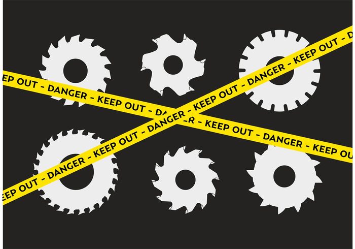 yellow caution tape work wheel tool steel sharp saw pictogram metal machine keep out iron industry icon equipment electric disc circular saw blade silhouette circular saw blade Circular saw circular caution tape caution blade 