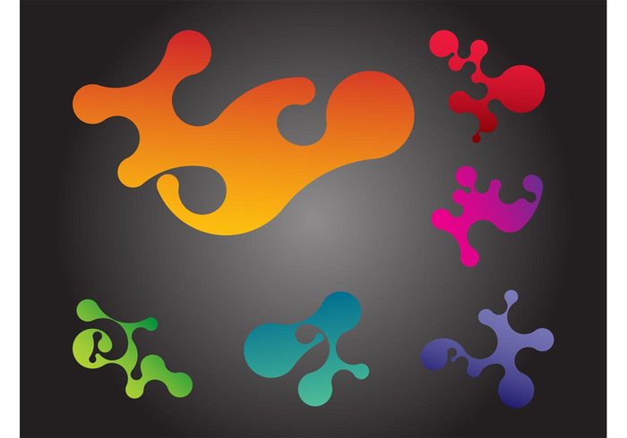 wavy swirls strange sticker organic logo liquid ink grunge gradient design element decal colors abstract 