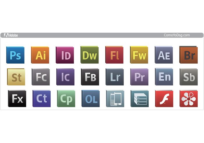 logos icons CS5 Adobe 