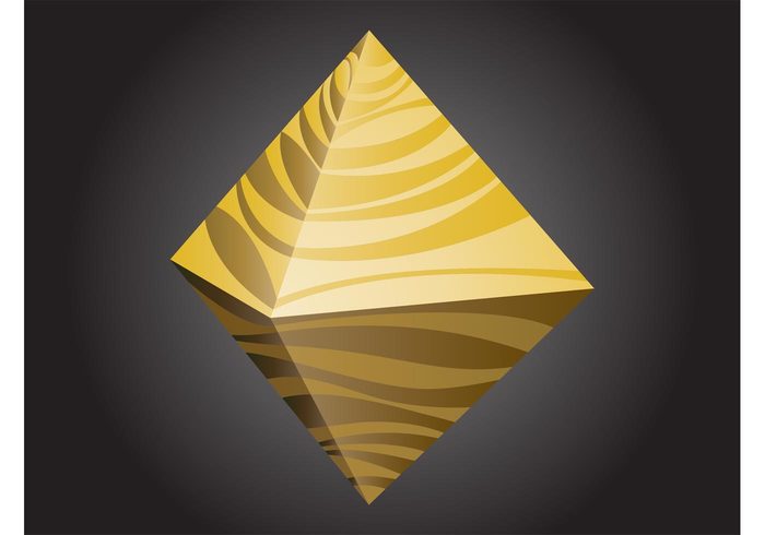 wavy simple pyramid logo lines gradient Geometry diamond design element decoration Curved line 