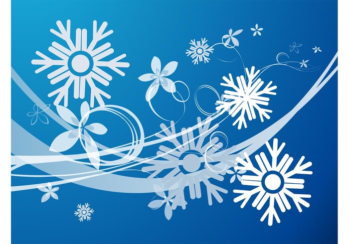 winter waves swirls snowflakes snow lines holiday flowers festive decorations curves christmas blossoms abstract 