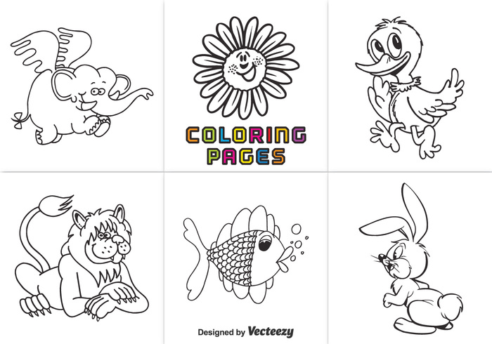 vector rabbit lion isolated illustration graphic flower fish EPS elephant educational material drawing cutout coloring pages coloring page coloring book color clipart clip art cartoon black and white bird art animal 