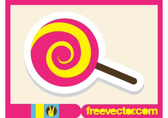 Treat sweet sugar sticker stick lollipop logo icon dessert confectionery cartoon candy 