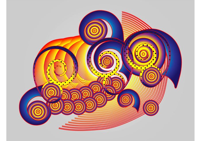 waving waves swirls swirling spirals rounded dots decorations curves colors colorful Clothing print circles abstract 