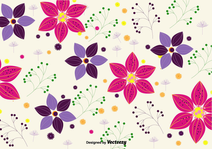 spring season retro red plant petal pattern orange nature holiday green garden flower floral drawing decoration cute colorful blue beauty background 