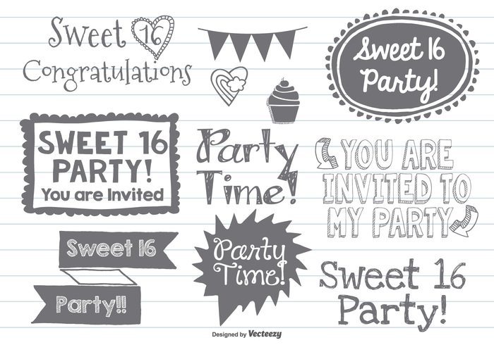 Years vector unique template Teen sweet sixteen vector sweet 16 party sweet sparkle sixteen retro postcard party time party parties Of modern invited invitation heart happy hand drawn greeting graphic girl fun flyer Flier female event doodles diamond design decoration cute congratulation coming ceremony celebration celebrate card birthday banner background Age 16 years 16 