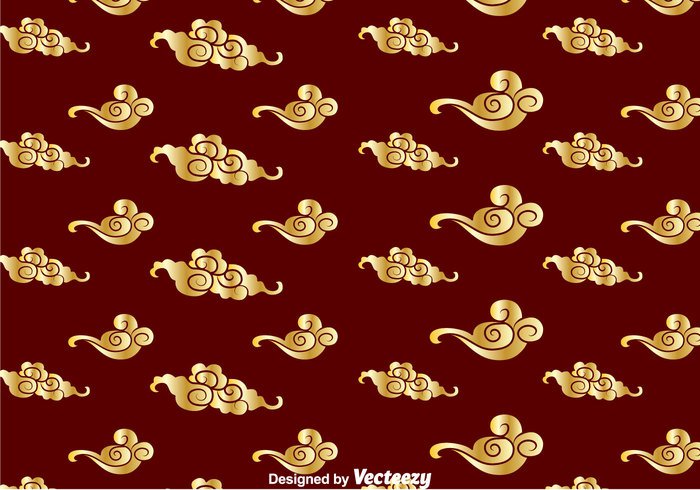 wallpaper traditional swirl seamless repeat pattern ornament golden gold cloud chinese clouds chinese cloud chinese china background 