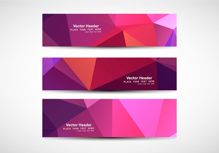 vector variation texture shape set polygon pattern mosaic header gray geometric colorful business banner background 