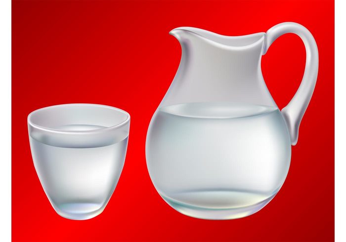 Water vector transparent realistic matte liquid jug glass Fluid Drink vectors drink containers cafe beverage bar 3d 