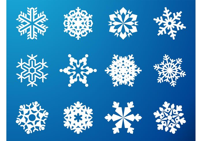 winter weather snowflakes snowflake snowfall snow icons ice frozen cold christmas 