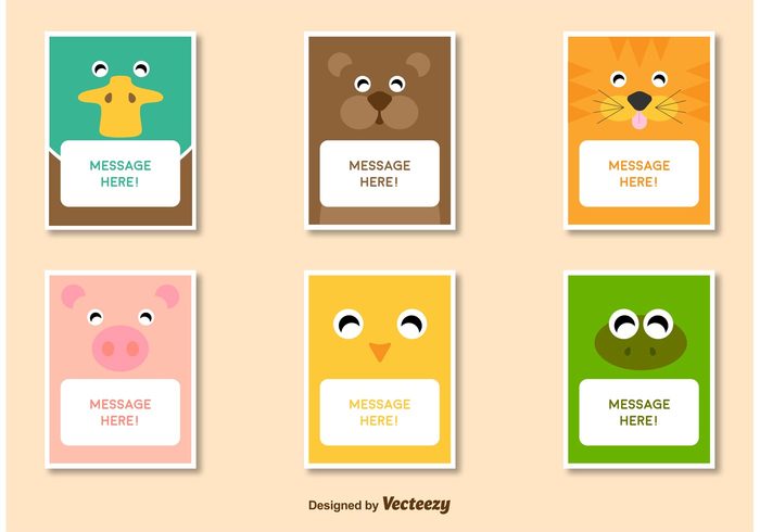 tiger template tag pig note nature message kids invitation happy happiness greeting funny fun frog friendly duck cute animal cute childish childhood cheerful character cartoon card bird bear baby animals animal card animal 