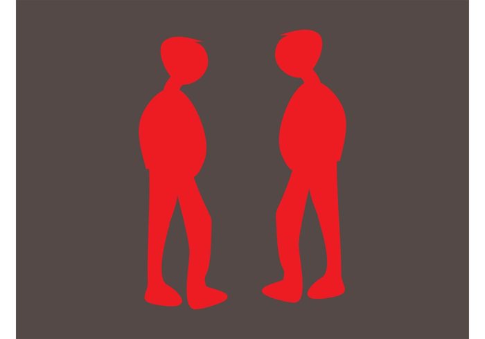 talk stylized sticker social person people men man logo figures dialogue conversation communicate boys 