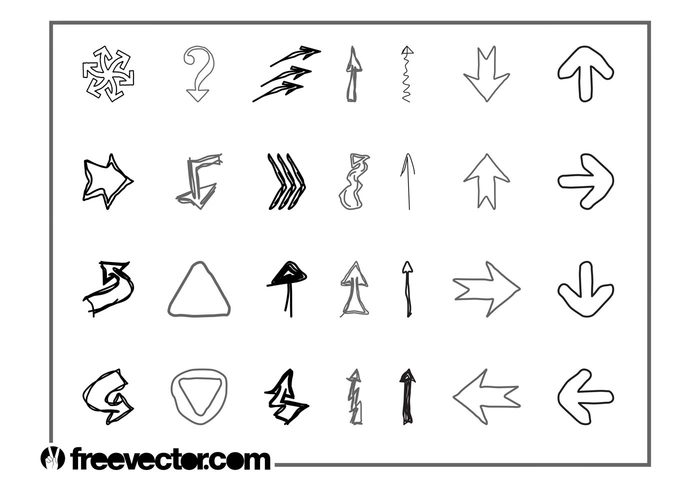pointers pointer Orientation icons hand drawn drawings doodles doodled directions arrows arrow abstract 