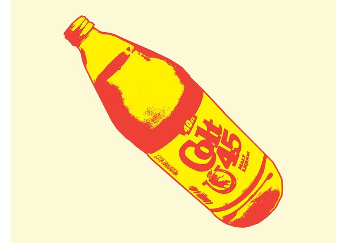 Street Art Soft drink soda refreshing grunge drinks drink comic Colt 45 colorful cartoon Carbonated drink bottle Advert  