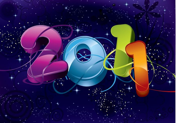 space occasion new year holiday event colorful celebration celebrate big letter 2011 