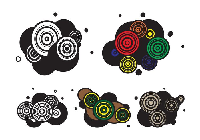round pop art geometric shapes dots dot decorations concentric circles circles circle blobs abstract 