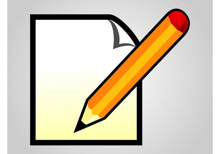 write text sticker sheet pencil paper office logo Editing corner button banner 