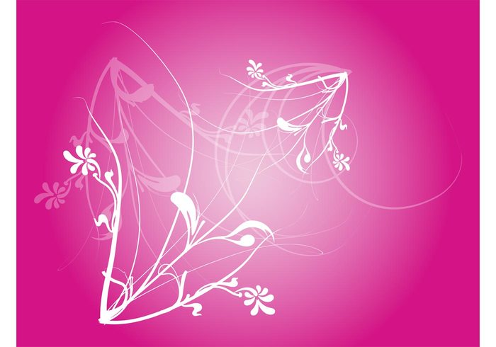 Stems silhouettes plants petals outlines organic nature natural leaves flowers decorations 