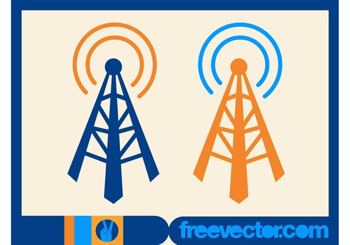 tv technology symbols radio logos icons communication broadcasting broadcast antennas Antenna tower antenna 
