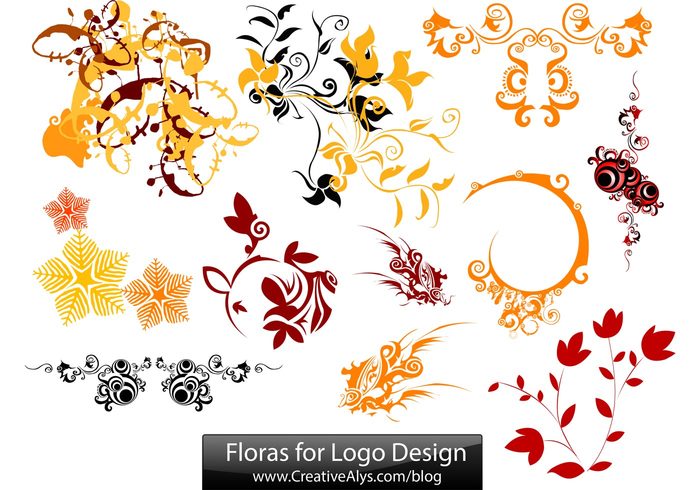 vector floras logo design elements floras for logo design floras floral symbols for logo design floral elements 