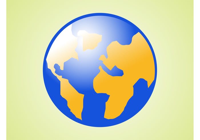 world water three-dimensional sphere round oceans logo ground continents circle 3d 