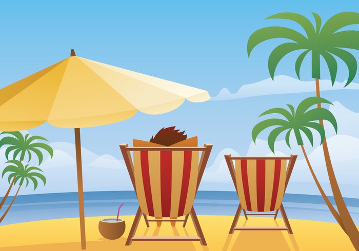 vector vacation travel tourism sun summer striped sea sand rest Relaxation object illustration holiday furniture deckchair deck chair deck chair beach background 