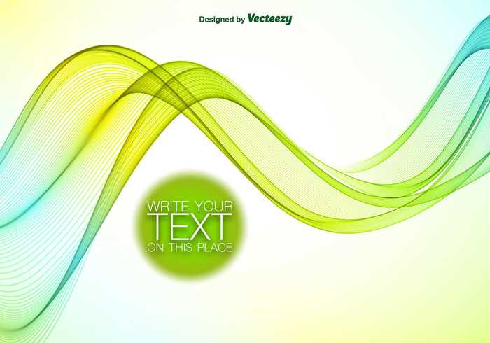 white wave transparent template technology spring smoke shape motion line light green flow curve color card blue background abstract 