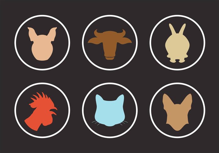 silhouette rooster rabbit portrait pig pet mammal head frame face Domestic dog cute cow color circle chicken silhouettes chicken silhouette character cat bunny animal silhouette animal 