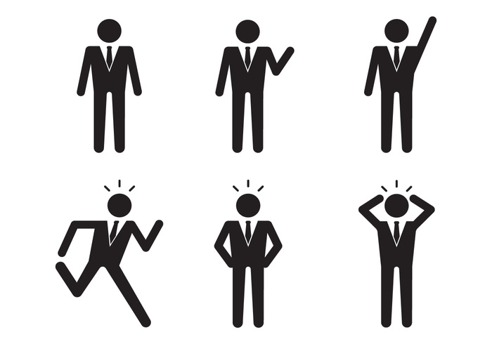 vector stand shilouette Rush pressure present pictogram men man icon man late icon Hurry gesture disturb businessman angry action 