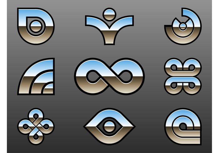 templates shiny Reflections logos logo infinity icons icon glossy Geometry geometric shapes abstract 