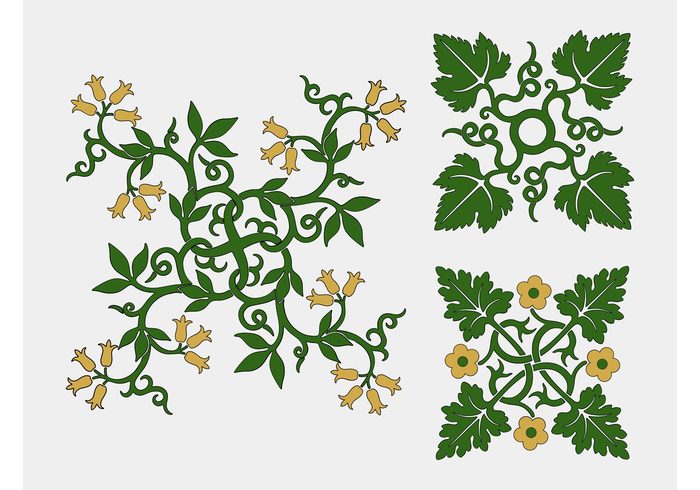 swirls stickers Stems plants Plant vectors organic nature vector natural logos icons flowers floral blossoms 