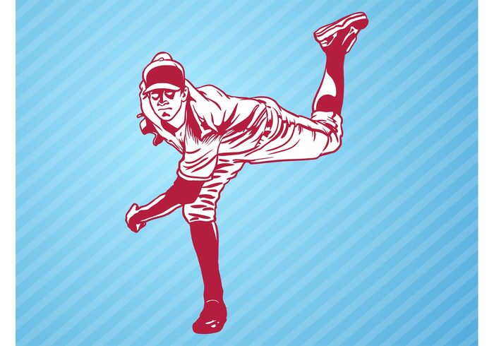 Throw player play pitcher Mlb man league hat game comic Championship Baseball vector Baseball illustration Ball game 