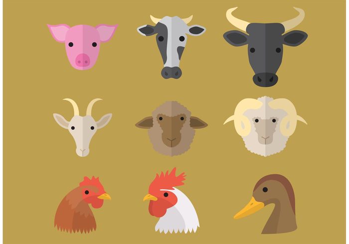 Zoo Swine sheep rooster ranch nature mammal Livestock lamb isolated homestead hog Hen Hare goat flat farming farm cute cow chicken character cartoon bull bird beef animal agriculture 