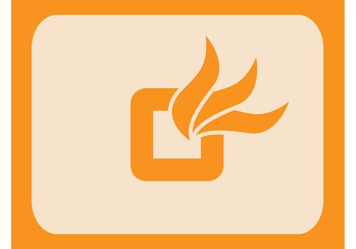 symbol square nature logo icon flames fires fire burning burn badge abstract 