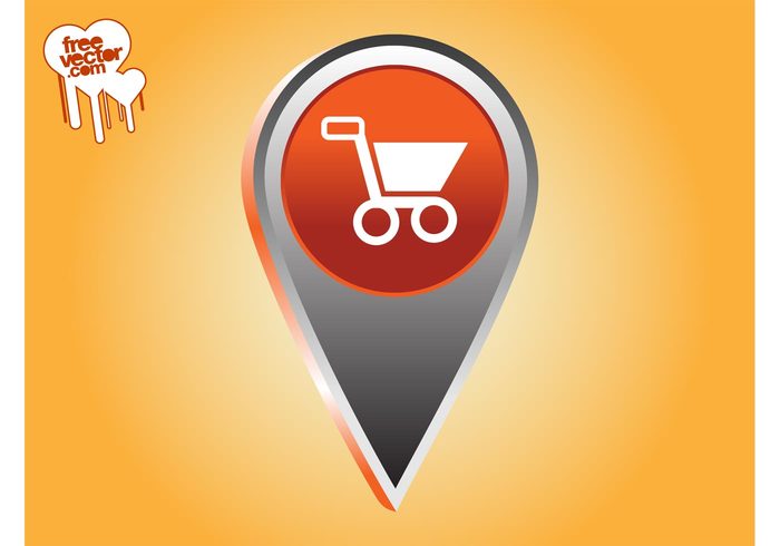 trade shopping cart shopping pointer logo Location pointer location icon commercial commerce 