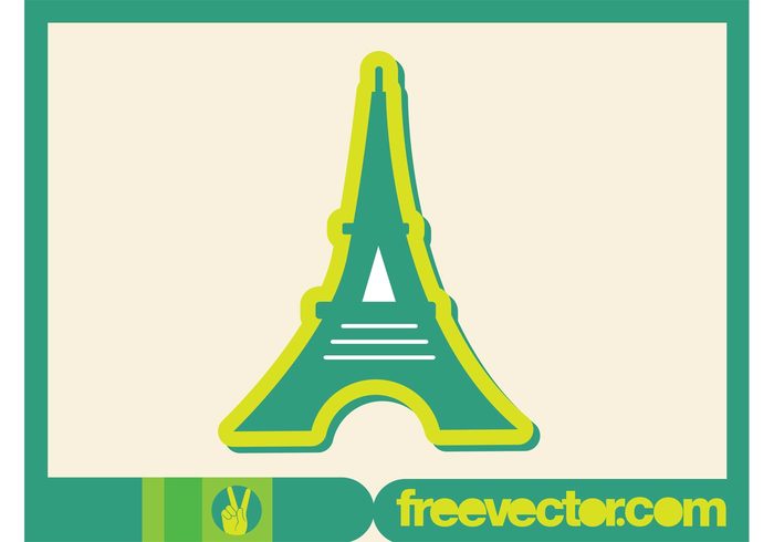 tower sticker Paris monument logo Lattice tower landmark icon france cartoon 