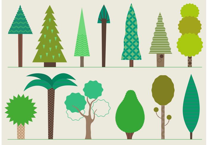trees tree icon tree stylized tree stylized pine park palm nature icon nature icon green forest flat fir evergreen cypress abstract tree 