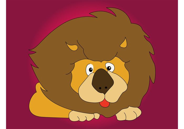 wildlife wild mascot mane Lion vector happy Game character fur fluffy curious Comic Book cartoon Big cat animal 