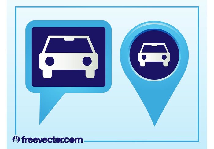 transport traffic speech bubble speech balloon silhouettes pointer logos Location tag icons drive cars Automobiles auto 