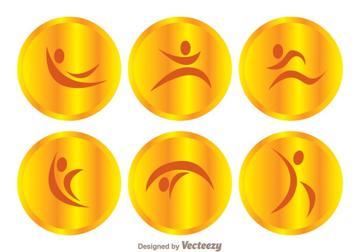 symbol shape Move line health gymnastic gymnast silhouettes gymnast silhouette logo gymnast silhouette gymnast golden gold exercise coin circle body athlete activity 