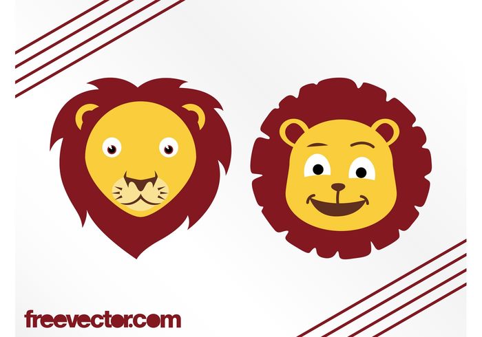 Wild cats safari mascots lions lion heads head comic characters character cartoon Big cats animals  