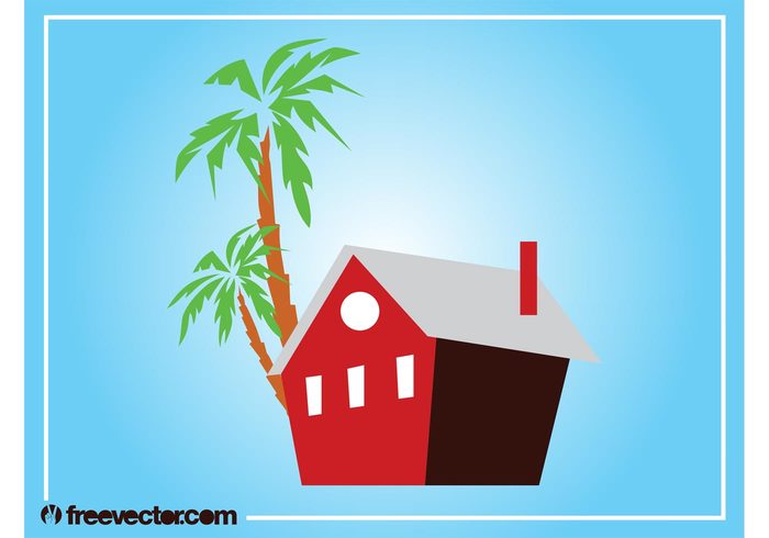 vacation tropical trees real estate palms house home Holiday house holiday exotic building 