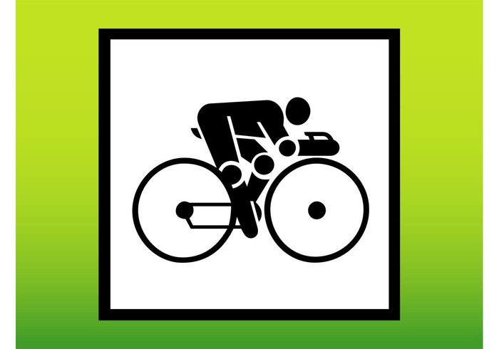 transport symbol stylized square sport logo icon Hobby cycling biker bike bicycle 