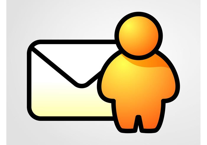 user symbols sticker signs person man mail logo letter envelope communication apps 3d 